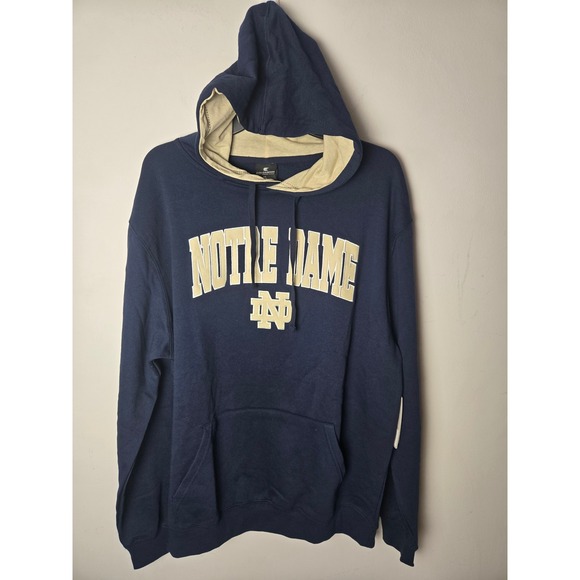 Notre Dame Colosseum Pullover Hoodie Sweatshirt Mens Navy XL - Picture 2 of 6